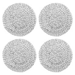 BecquetSet de 4 dessous d'assiettes RUBINE blanc