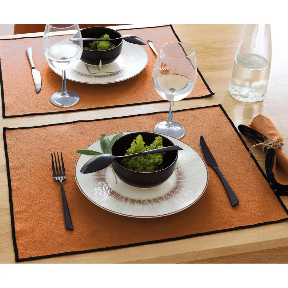 BecquetSets de table 37x50 HONO orange en coton