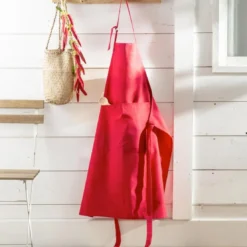 BecquetTablier en coton rouge uni - LONA