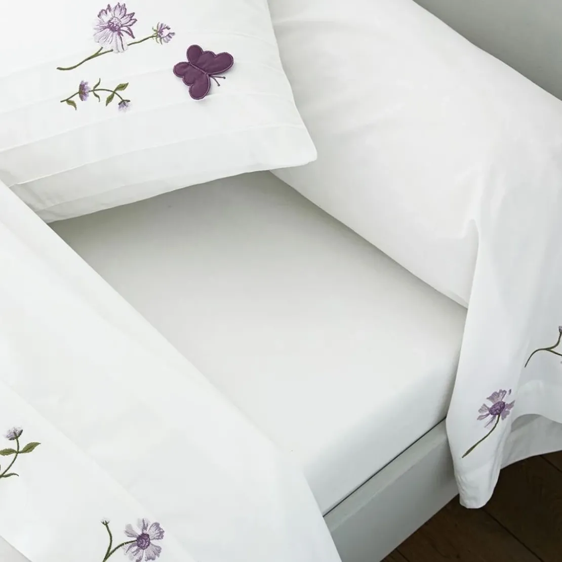 BecquetTaie de traversin brodée en coton percale DR.LORENZA - blanc
