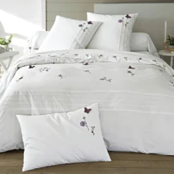 BecquetTaie de traversin brodée en coton percale DR.LORENZA - blanc