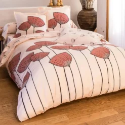 BecquetTaie de traversin COQUELICOT corail