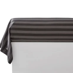BecquetTaie de traversin coton gris anthracite à rayures brun - ANTONIO