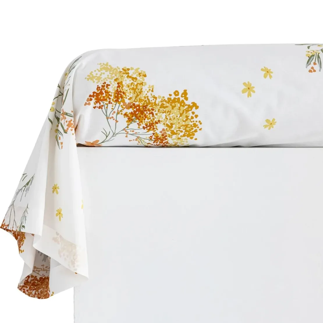 BecquetTaie de traversin coton blanc motif floral multicolore - Collection BOUQUET