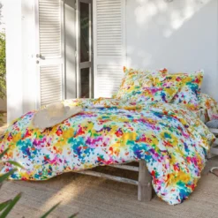 BecquetTaie de traversin coton écru motif floral multicolore - ROMY