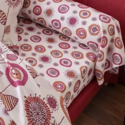 BecquetTaie de traversin coton blanc imprimé floral rose - FIFTY ROSE