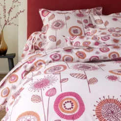 BecquetTaie de traversin coton blanc imprimé floral rose - FIFTY ROSE