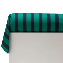BecquetTaie de traversin coton vert rayures noir - MYSTERIEUX