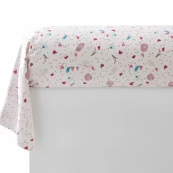 BecquetTaie de traversin coton blanc cassé floral multicolore - ROSE MENTHOL
