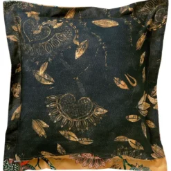 BecquetTaie de traversin en coton bleu nuit à motif floral - JARDIN EXTRAORDINAIRE