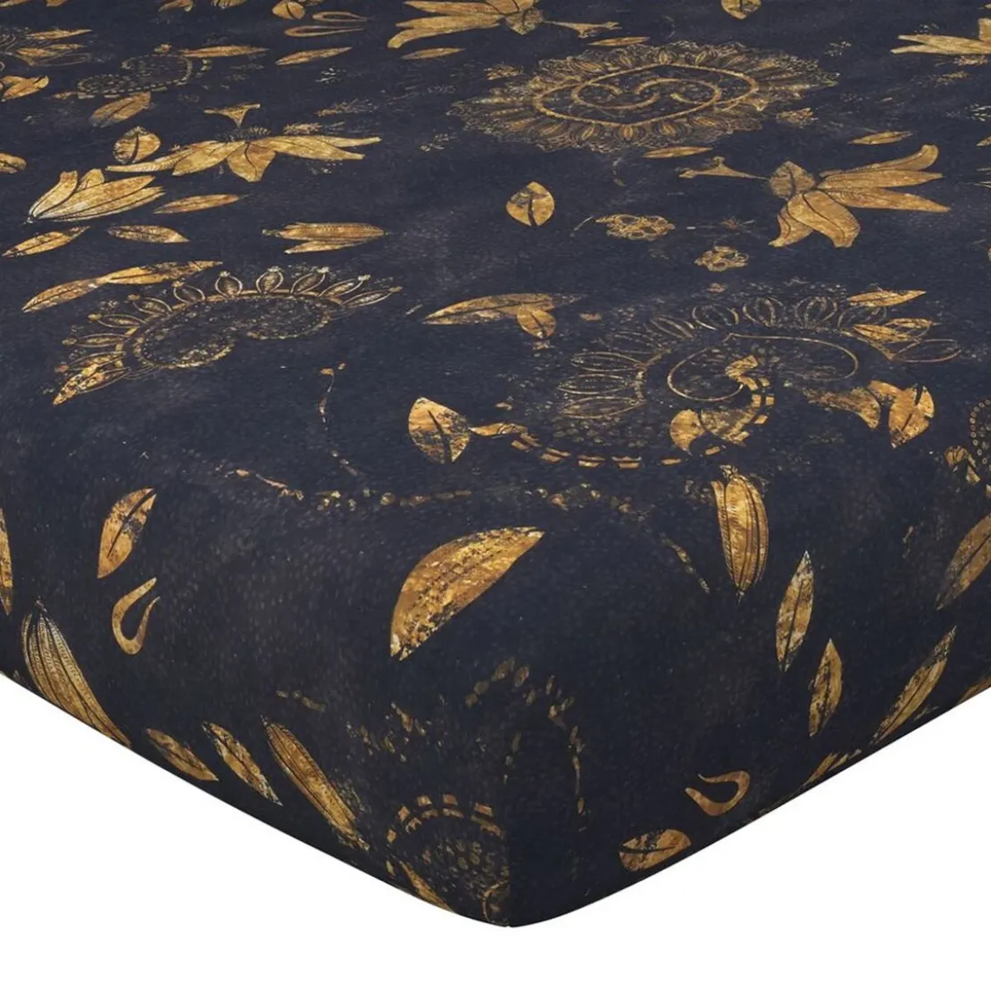 BecquetTaie de traversin en coton bleu nuit à motif floral - JARDIN EXTRAORDINAIRE