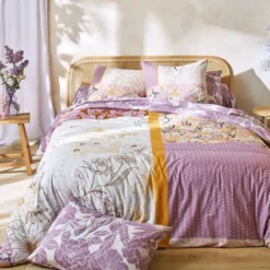 BecquetTaie de traversin en coton POETIQUEà motifs fleuris violet