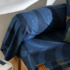 BecquetTaie de traversin en coton bleu marine - SPORTY CHIC