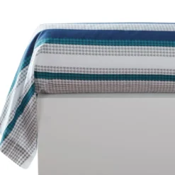 BecquetTaie de traversin en coton blanc à rayures bleues - CAP ÉTÉ