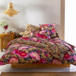 BecquetTaie de traversin en coton camel - ESPRIT FLORAL