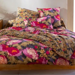 BecquetTaie de traversin en coton camel - ESPRIT FLORAL