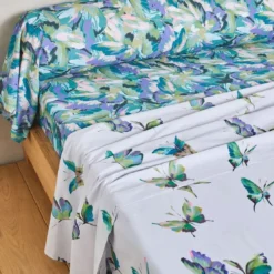 BecquetTaie de traversin en coton multicolore imprimé papillons - PAPILLONNER