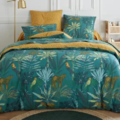 BecquetTaie de traversin en coton TROPICAL - jaune ocre