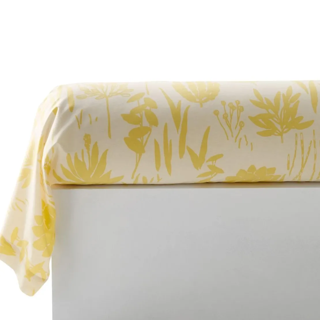 BecquetTaie de traversin en coton écru motif tropical jaune - VITAMINE