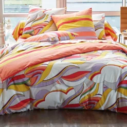 BecquetTaie de traversin en coton multicolore motif rayures - REVIVAL PALMS