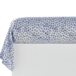 BecquetTaie de traversin en coton blanc à motif léopard bleu et doré - SAFARI