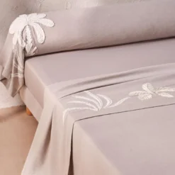BecquetTaie de traversin en coton PORTE DU DESERT - gris