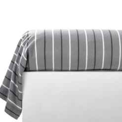 BecquetTaie de traversin en coton gris à rayures - CARREAUX