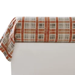 BecquetTaie de traversin en flanelle DR. MOUNTAIN imprimé orange