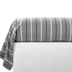 BecquetTaie de traversin en flanelle gris foncé - CARREAUX