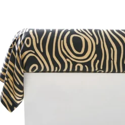 BecquetTaie de traversin en flanelle noir charbon à motif graphique effet bois beige - TOPO