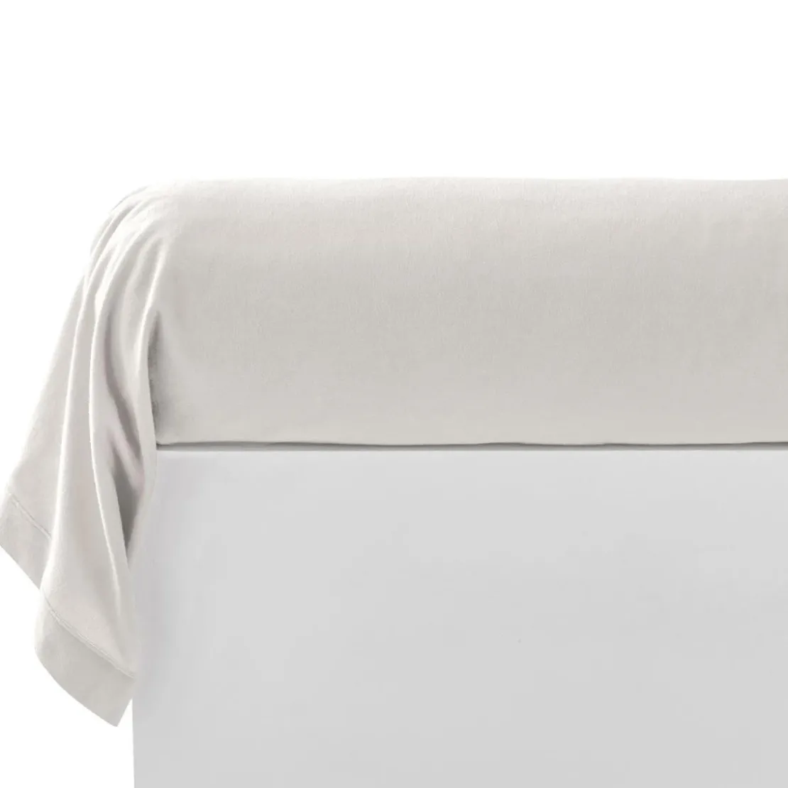 BecquetTaie de traversin en flanelle unie 43 x 185 cm LAUREAT blanc