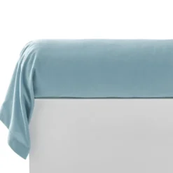 BecquetTaie de traversin en flanelle unie 43 x 185 cm LAUREAT bleu glacier