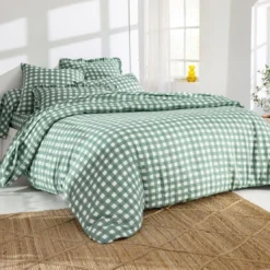 BecquetTaie de traversin en gaze de coton vert - VICHY