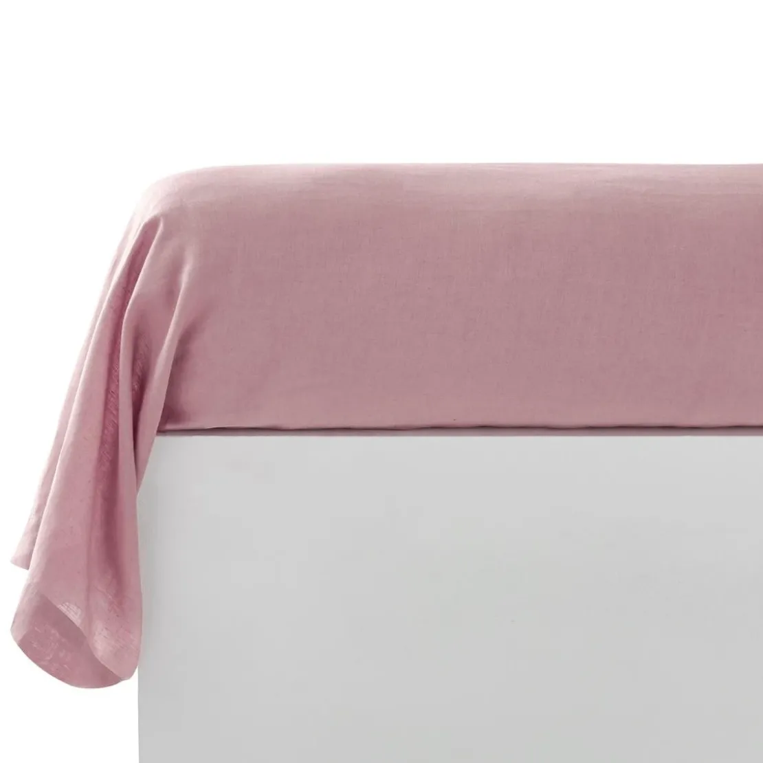 BecquetTaie de traversin en lin lavé uni LAUREAT 45 x 185 cm rose thé