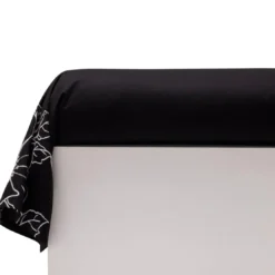 BecquetTaie de traversin en percale de coton noir à fleurs brodées - SUZON