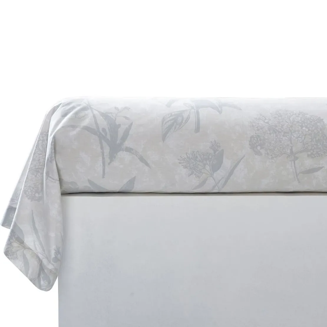 BecquetTaie de traversin en percale de coton gris perle - REVE FLEURI
