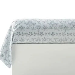 BecquetTaie de traversin en percale de coton gris à motif volutes - PASTOURELLE
