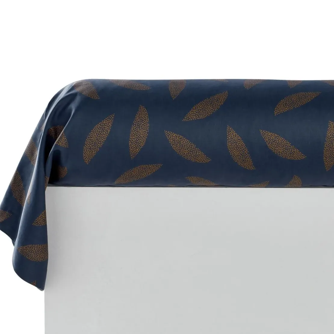 BecquetTaie de traversin en satin de coton bleu marine - AUGUSTIN