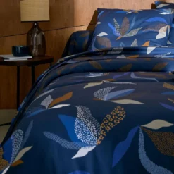 BecquetTaie de traversin en satin de coton bleu marine - AUGUSTIN