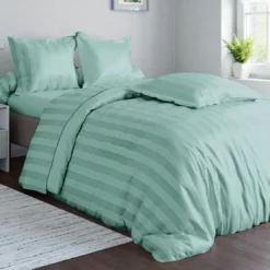 BecquetTaie de traversin en satin de coton DR SATIN - bleu céladon
