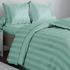 BecquetTaie de traversin en satin de coton DR SATIN - bleu céladon