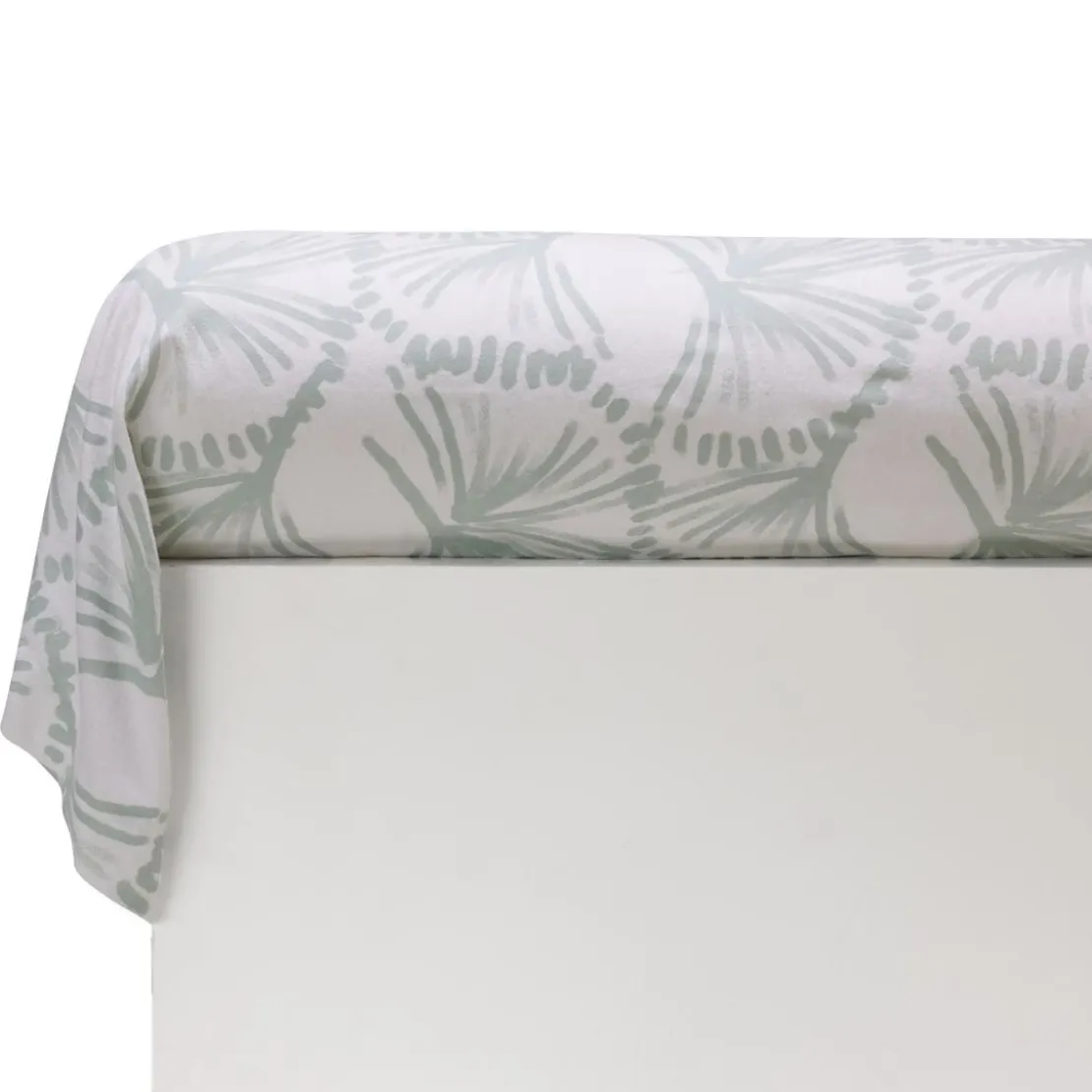 BecquetTaie de traversin flanelle BLEU NATURE - vert pâle