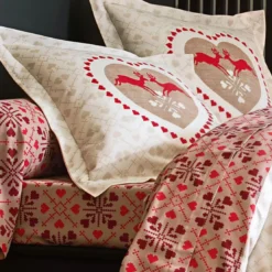 BecquetTaie de traversin flanelle SAUT DE BICHES - rouge