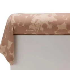BecquetTaie de traversin flanelle beige rosé motif floral ton sur ton - Collection NOTE D'OR