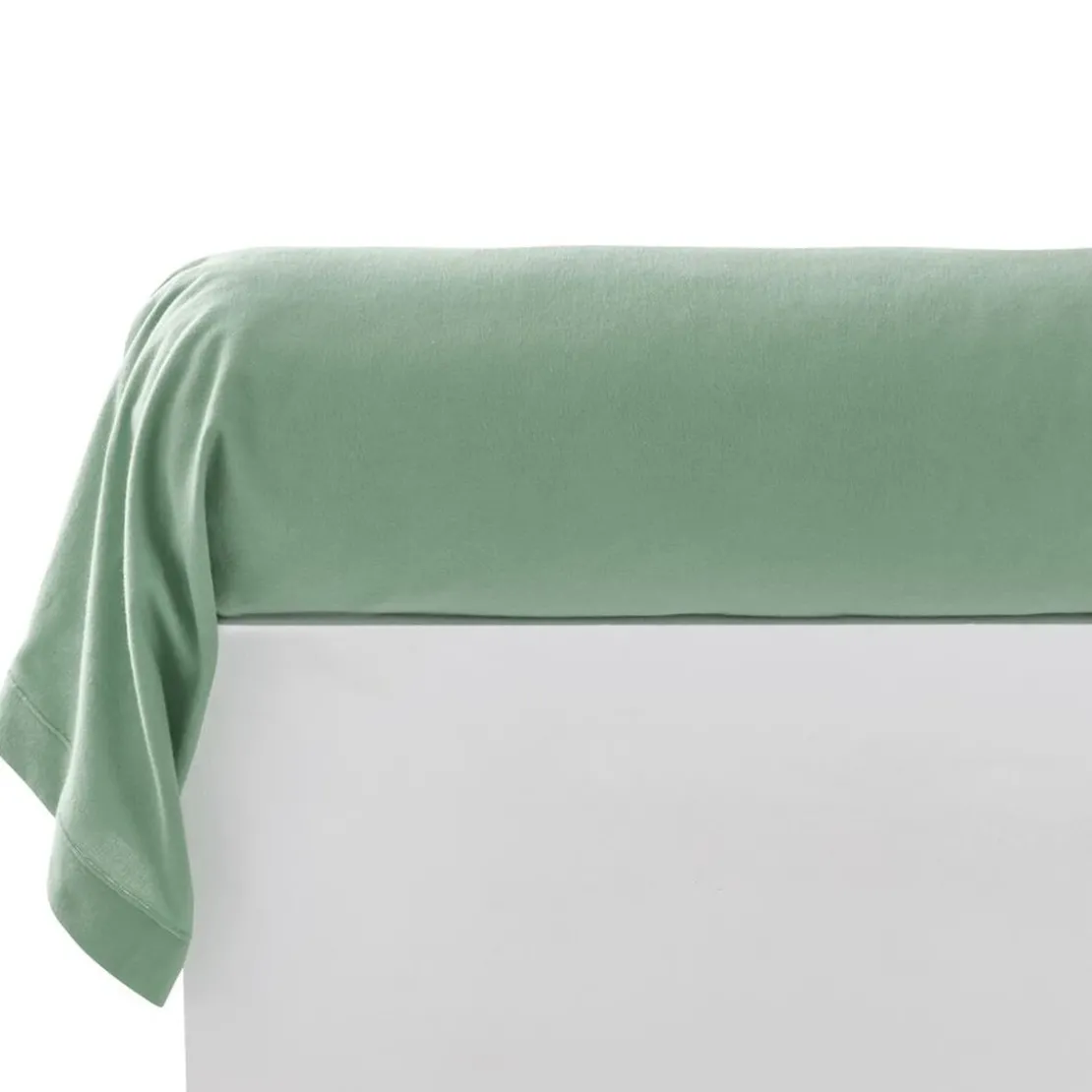 BecquetTaie de traversin FLANELLE UNI - vert amande