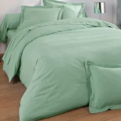 BecquetTaie de traversin FLANELLE UNI - vert amande