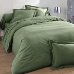 BecquetTaie de traversin FLANELLE UNI - vert kaki