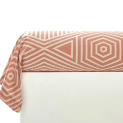 BecquetTaie de traversin graphique bicolore DR.THEO orange poterie