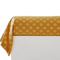 BecquetTaie de traversin motif fleurs et paons DR. MAGNIFIQUEjaune ocre