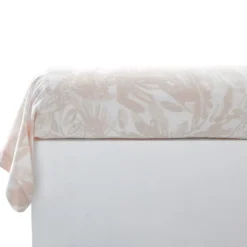 BecquetTaie de traversin motif feuillage AQUARELLE beige rosé 43 x 185 cm